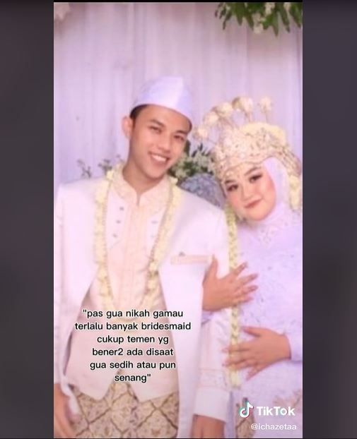 Wanita Ini Cuma Punya 2 Bridesmaid saat Menikah, Alasannya Panen Pujian (tiktok.com/ichazetaa)