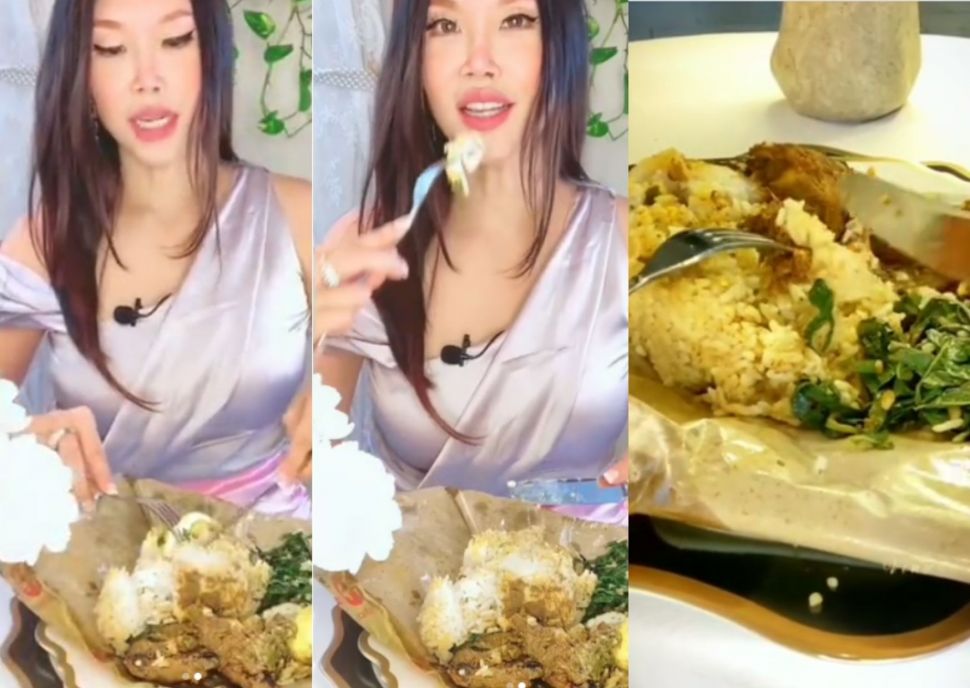 Tak Biasa, Begini Cara Elegan Makan Nasi Padang Ala Chef Vindy Lee, Warganet: 5 Jam Baru Kelar. (Instagram/tante_rempong_officiall)