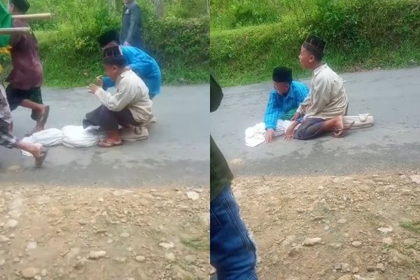 Sekumpulan Bocah Keliling Bawa Keranda Jenazah, Sosok Mayat Malah Jatuh Tak Terduga (instagram/@terangmedia)