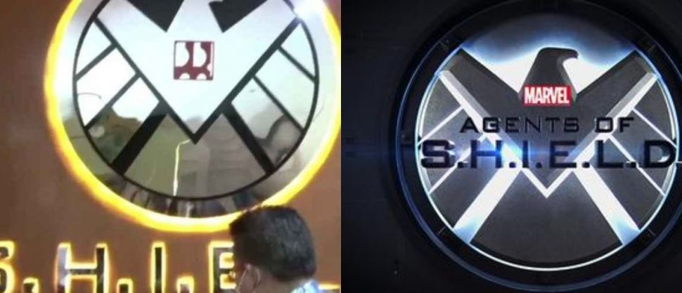 Kiri logo SHIELD Pemkot Semarang kanan SHIELD Marvel