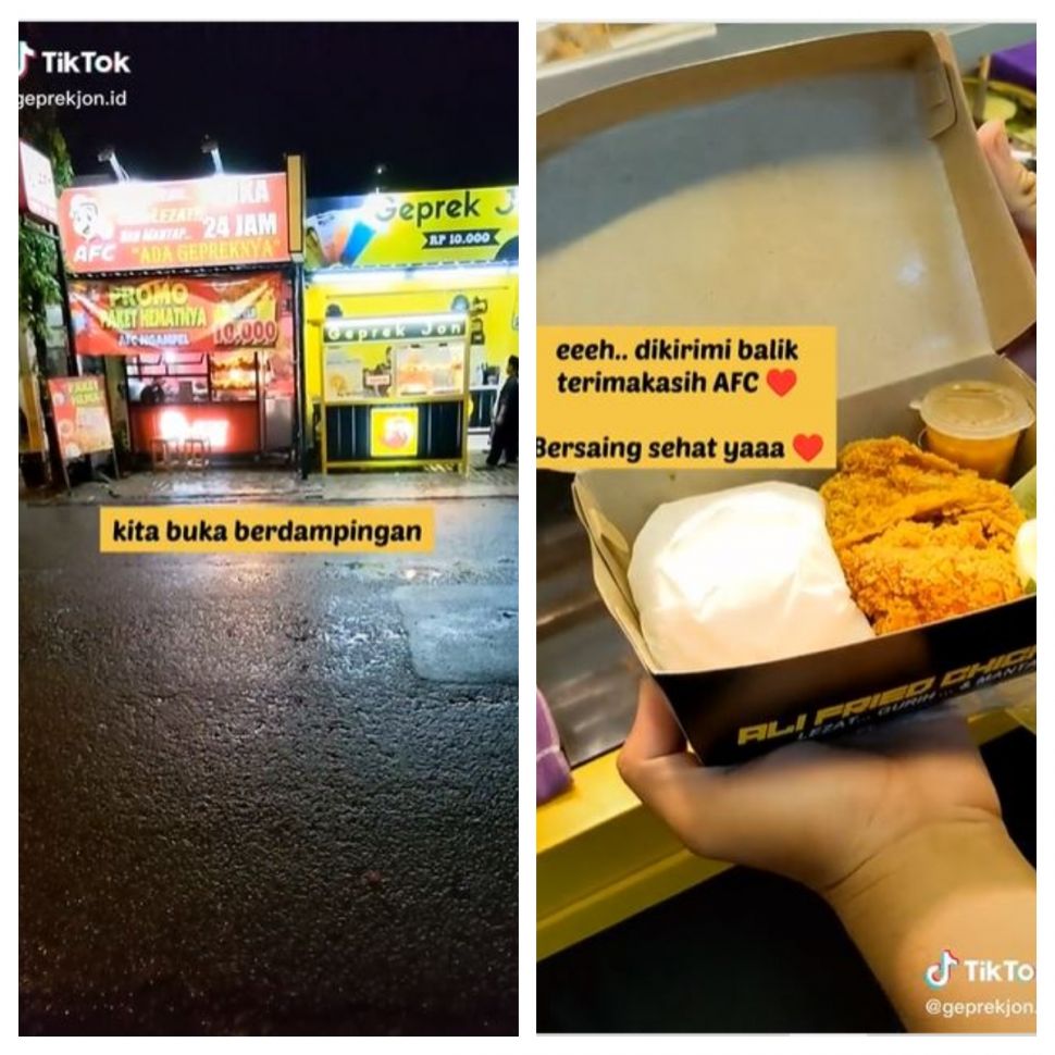 Ayam geprek bersebelahan (TikTok @geprekjon.id)