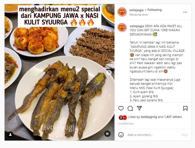 All you can eat Rp15 ribu (Instagram @voilajogja)