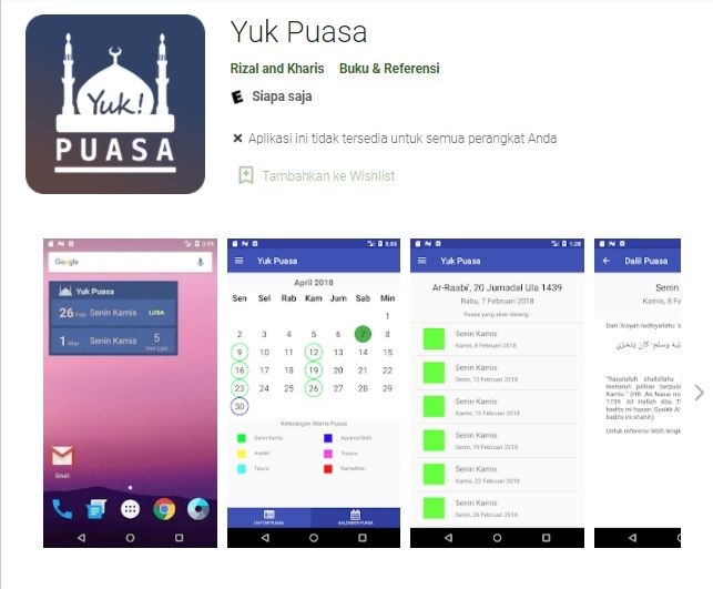 Aplikasi Yuk Puasa. [Google Play Store]