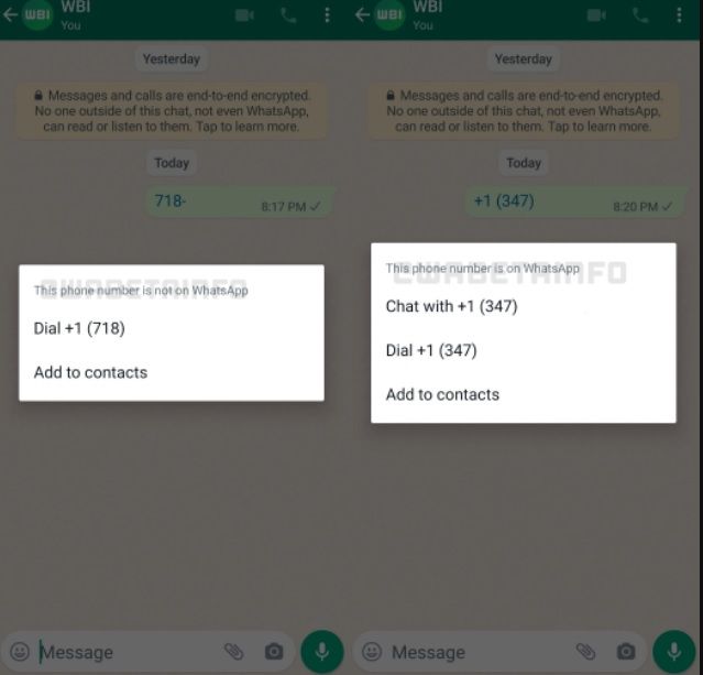 Uji coba fitur baru WhatsApp, chat nomor belum disimpan. [WABetaInfo]