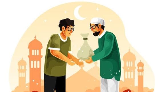 Ilustrasi zakat, sedekah, memberi bantuan kaum duafa, niat zakat fitrah (Freepik)