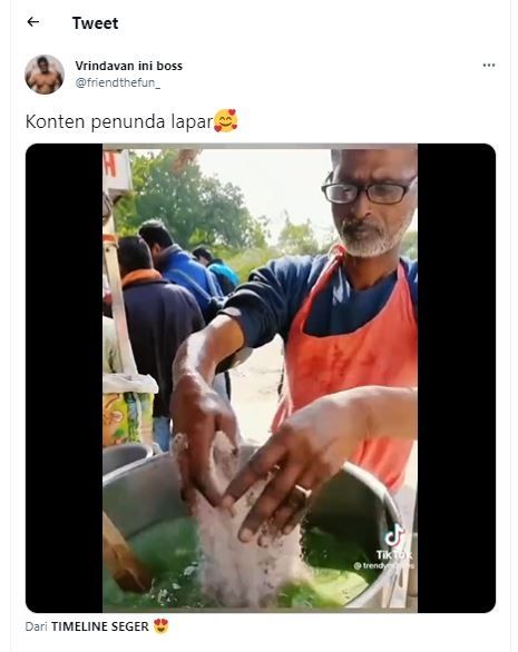 Pedagang makanan di India (TikTok @friendthefun_)