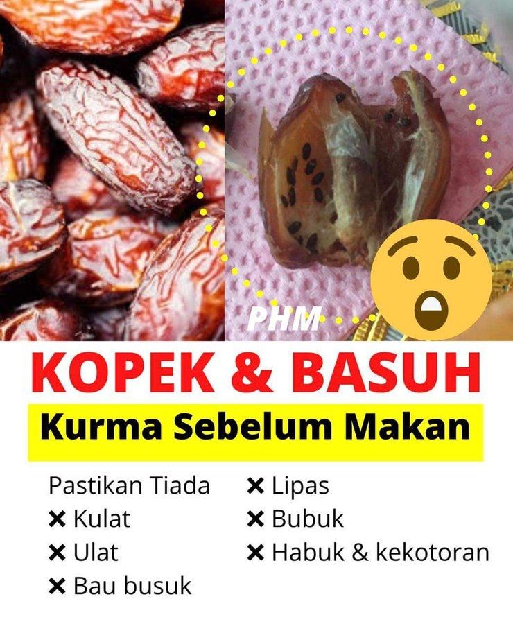 Ada Serangga di Dalam Kurma, Jangan Lupa Kupas dan Cuci Sebelum Dimakan, Ya! (Twitter)