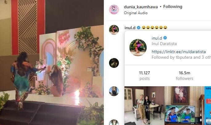 Inul Daratista berikan tanggapan ngakak di kolom komentar (Instagram/dunia_kaumhawa)