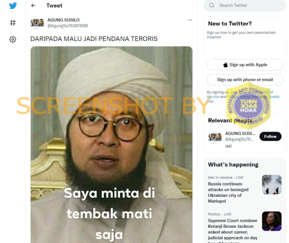 CEK FAKTA: Fadli Zon Minta Ditembak Mati, Benarkah? (Turnbackhoax.id)