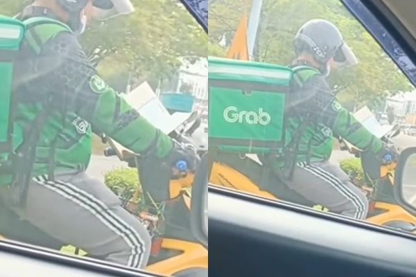 Viral Driver Ojol Berhenti di Lampu Merah Sambil Baca Alquran (instagram/@dramaojol.id)