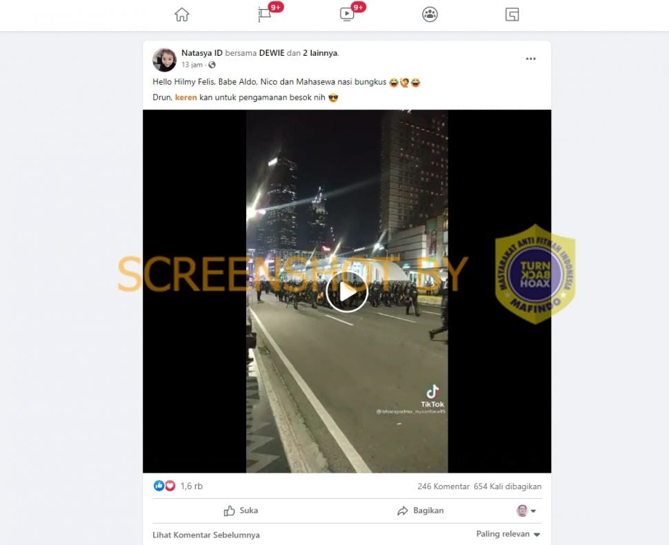 CEK FAKTA: Beredar Video Kerennya Pasukan Pengamanan Demo 11 April 2022, Benarkah? (Turnbackhoax.id)