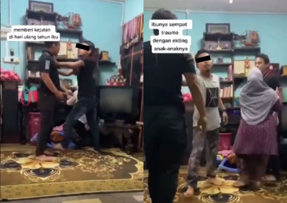 Prank Berkelahi di Rumah untuk Surprise Ultah Ibu, Aksi Sekeluarga ini Tuai Perdebatan. (Instagram/dunia_kaumhawa)