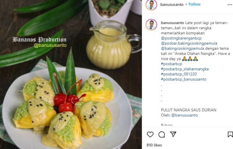 Resep Pulut Nangka saus Durian (Instagram)