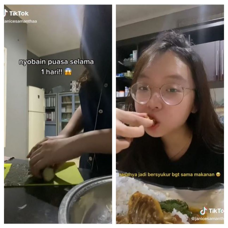 Wanita Kristen berpuasa pertama kali (TikTok @janicesamanthaa)