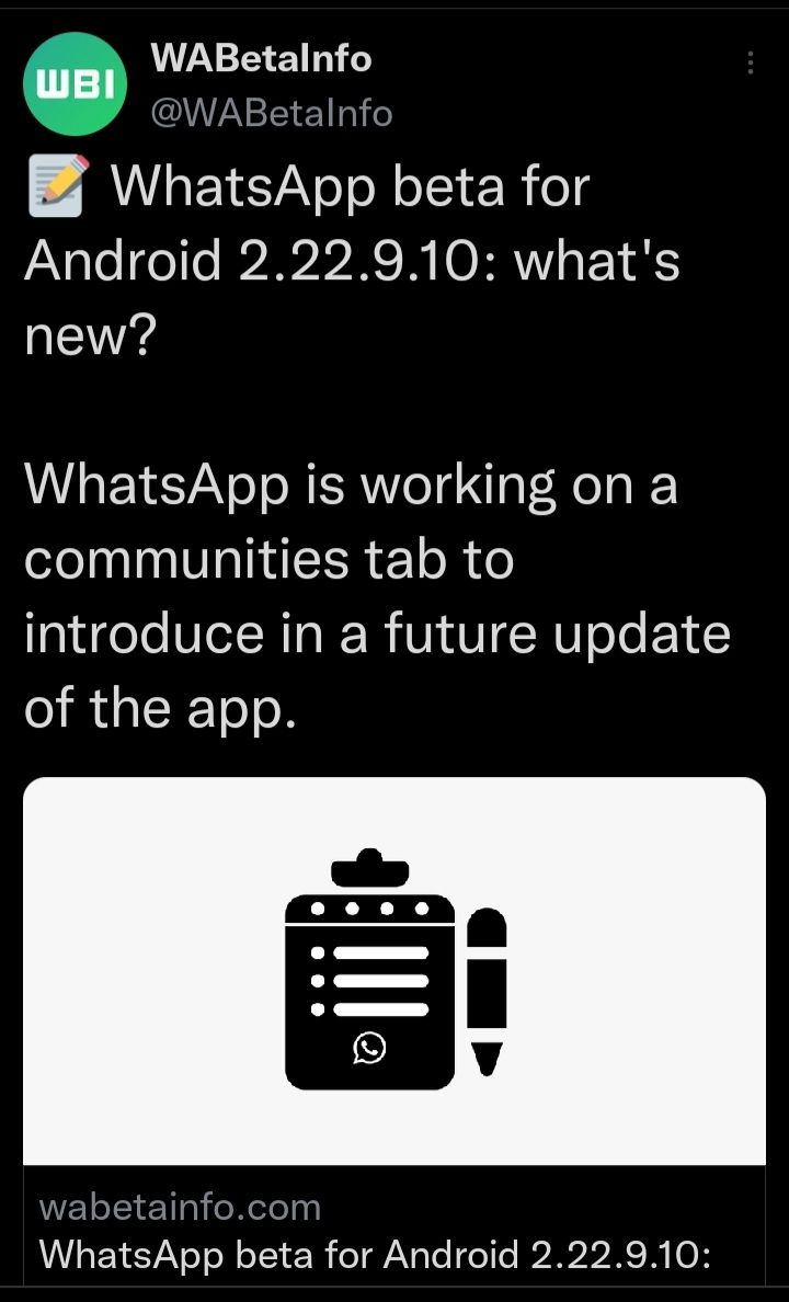 Fitur baru WhatsApp, Tab Khusus Komunitas. [Twitter]