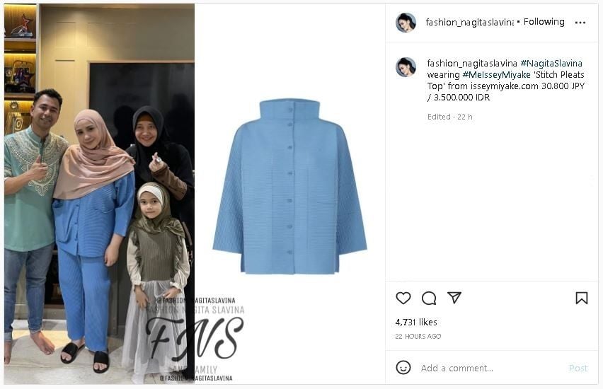 Outfit Nagita Slavina saat Pengajian Disebut Mirip Seragam Suster (instagram.com/fashion_nagitaslavina)