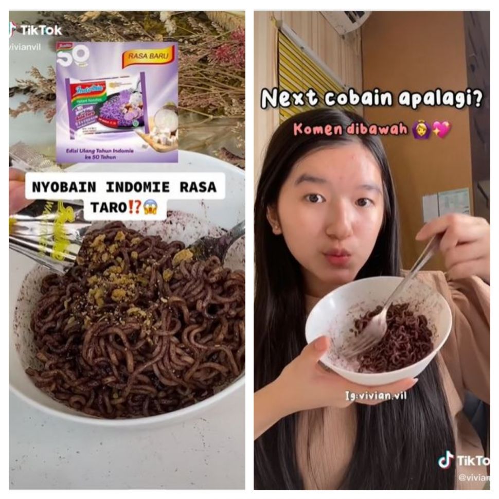 Indomie Taro (TikTok @vivianvil)