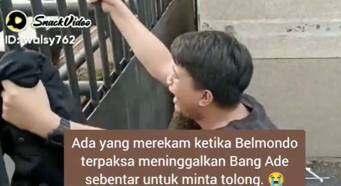 Belmondo Scorpio, pemuda yang berani melindungi Ade Armando saat dipukuli serta ditelanjangi massa, Senin (11/4) awal pekan ini, kian menjadi buah bibir setelah videonya meminta pertolongan viral di media sosial. [Twitter]