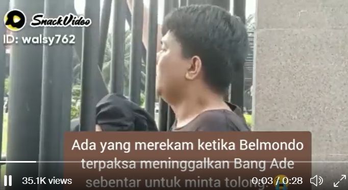 Belmondo Scorpio, pemuda yang berani melindungi Ade Armando saat dipukuli serta ditelanjangi massa, Senin (11/4) awal pekan ini, kian menjadi buah bibir setelah videonya meminta pertolongan viral di media sosial. [Twitter]