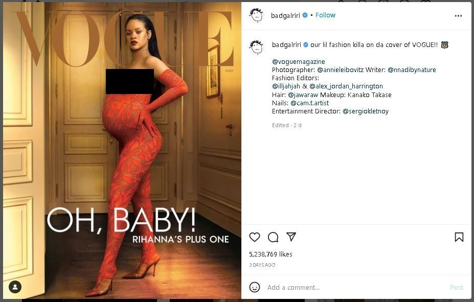 Penampilan Rihanna Selama Hamil (instagram.com/badgalriri)