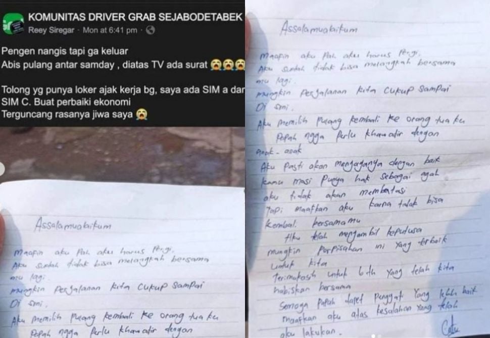 Surat perpisahan di atas televisi (instagram.com/birunyarina/)