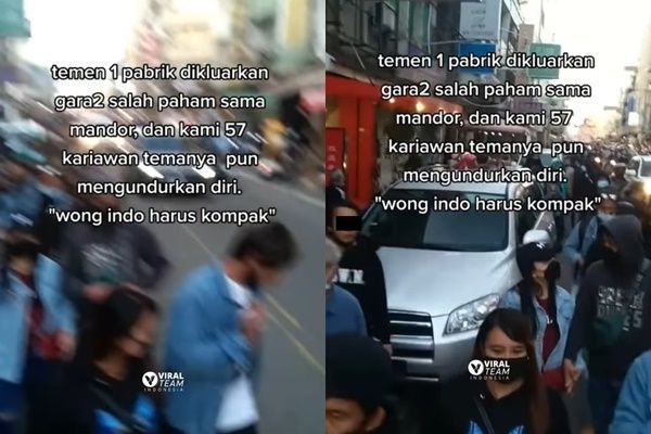 Viral Video Diduga 57 Karyawan Pabrik Resign Gegara Satu Teman Dikeluarkan (instagram/@viralkak)