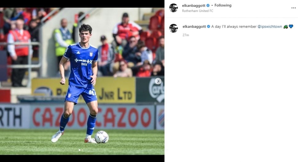 Respons Elkan Baggott usai debut di Ipswich Town. (Instagram/elkanbaggott)