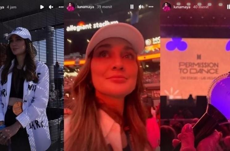 Potret Luna Maya Nonton BTS (Instagram/@lunamaya)