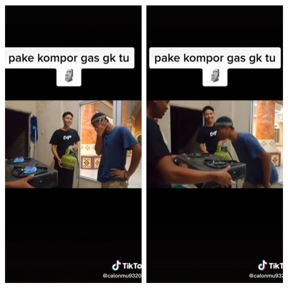 Kejutan ulang tahun pakai kompor gas (TikTok @.madillllll)