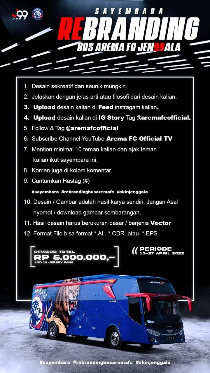 Bos dari produk MS Glow ini menggelar sayembara rebranding bus Arema FC yang bernama Jen99ala. [dok]