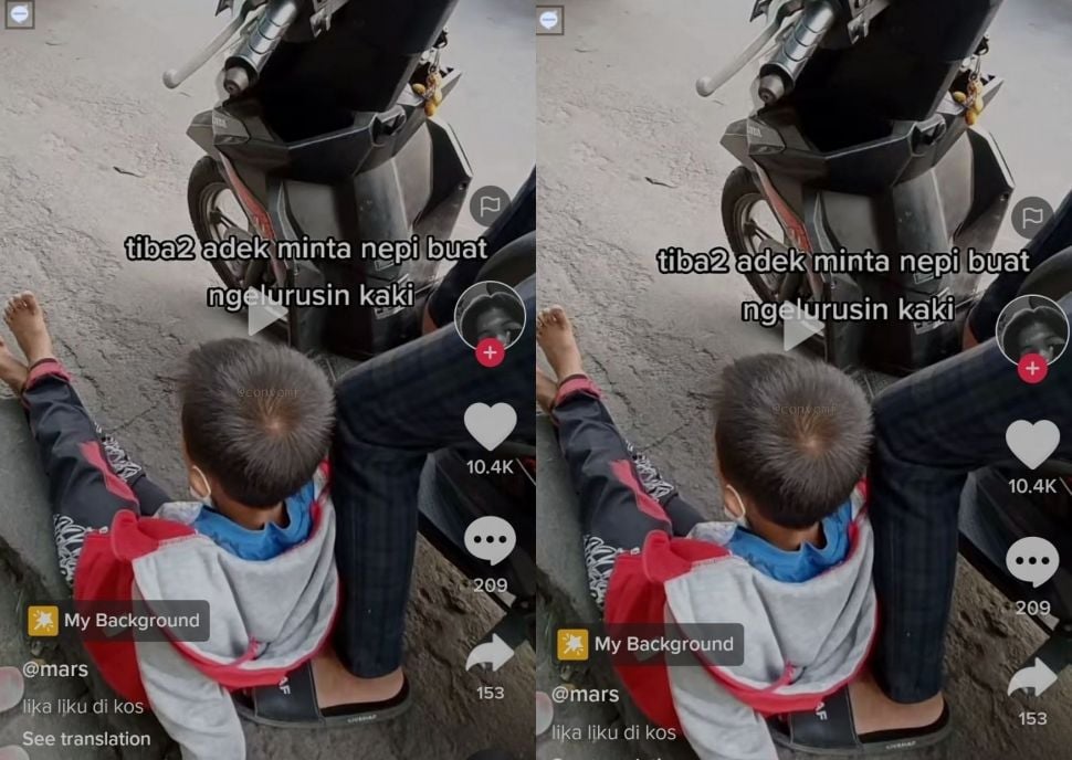 Viral Bocah Ngaku Capek Minta Selonjoran Kaki saat di Perjalanan, Warganet: Jompo Sejak Dini. (Instagram/convomf)