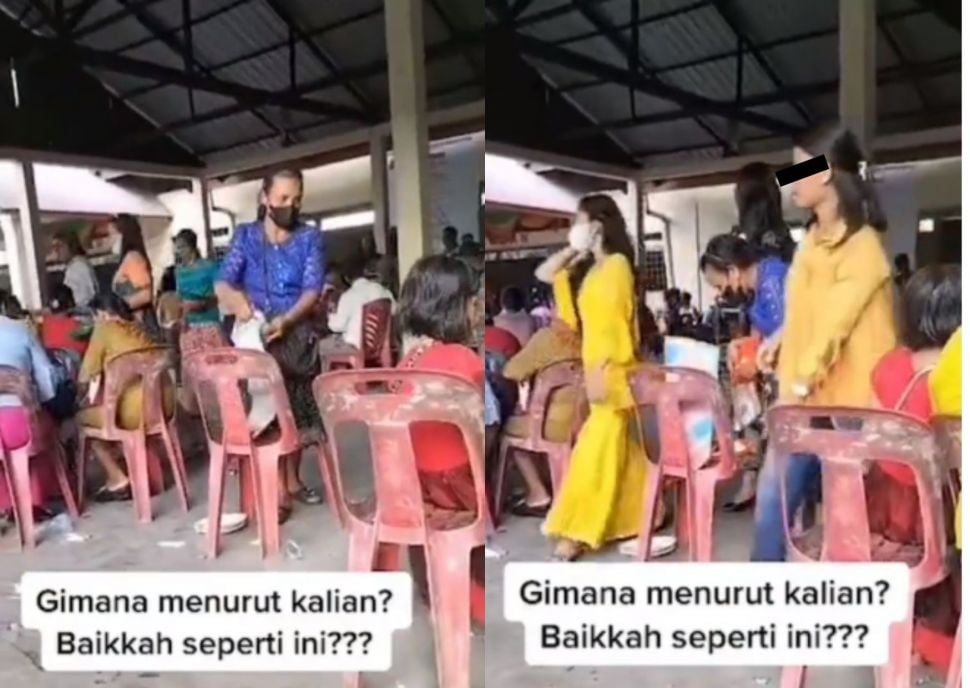 Emak-emak Gercep Bungkus Makanan saat Masih Ramai Tamu di Acara Hajatan. (Instagram/terangmedia)