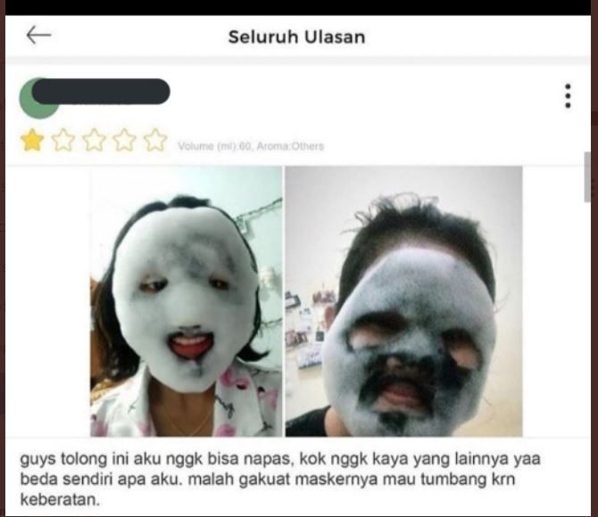 Viral Wanita Pakai Bubble Mask, Malah Berakhir Tumbang (twitter.com/txtdarionlshop)