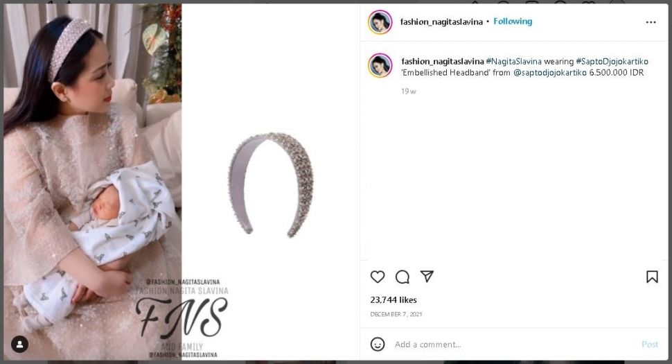 5 Koleksi Bando Nagita Slavina (instagram.com/fashion_nagitaslavina)