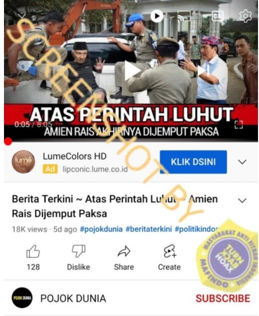 Cek fakta Amien Rais dijempuut atas perintah Luhut? (turnbackhoax)