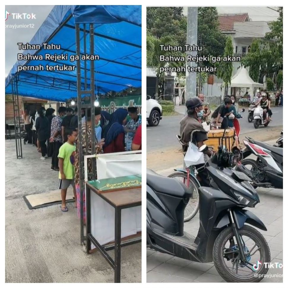 Pemandangan kontras penjual takjil (TikTok @prayjunior12)