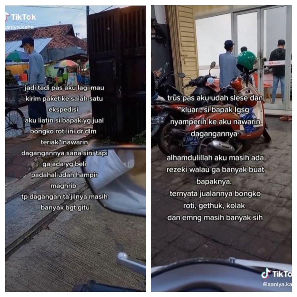 Penjual bongko roti tak kunjung laku (TikTok @saniya.kaha)