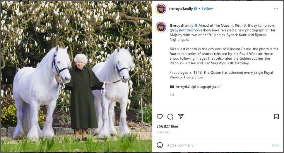 Perayaan Ulang Tahun ke-96 Ratu Elizabeth (instagram.com/theroyalfamily)