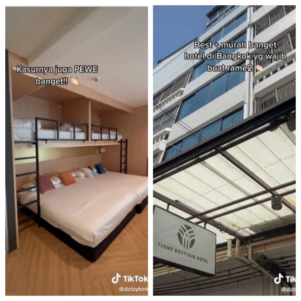 Hotel murah di Bangkok (TikTok @dotzybink)