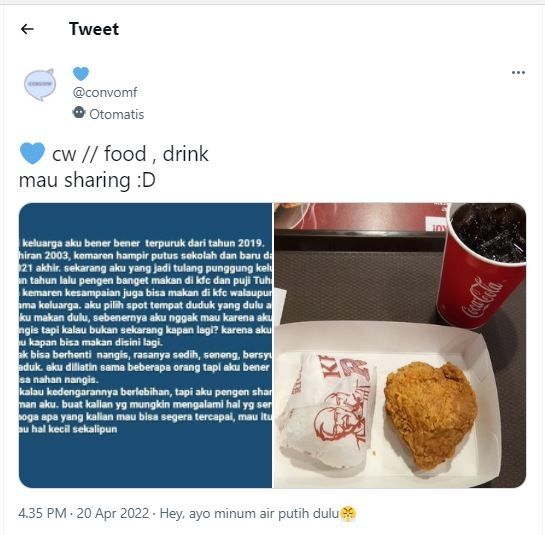 Cerita sedih di restoran cepat saji (TikTok @convomf)