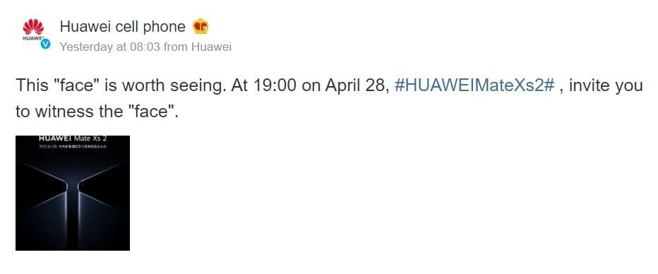 Huawei Mate Xs 2. [Weibo]