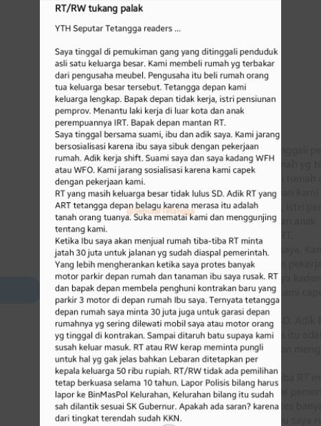 RT pungli (twitter.com/SeputarTetangga)