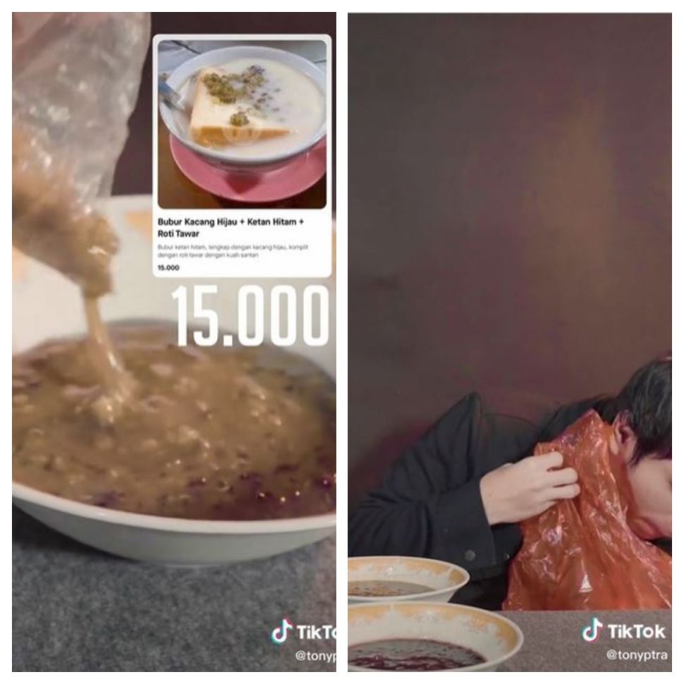 Bubur kacang hijau dari restoran rating terburuk (TikTok @tonyptra)