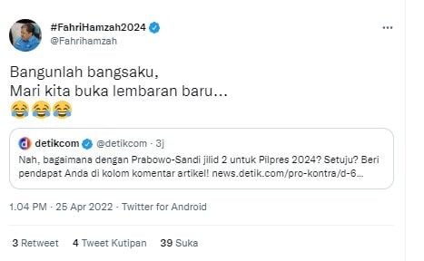 Cuitan Fahri Hamzah (twitter.com/Fahrihamzah)