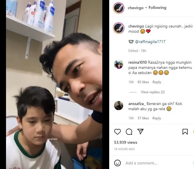 Raffi Ahmad bawa Rafathar ke pondok pesantren. [chevirgo / Instagram]