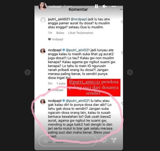 Nora Alexandra mengakui pindah agama mengikuti keyakinan sang suami, Jerinx SID. [Instagram]