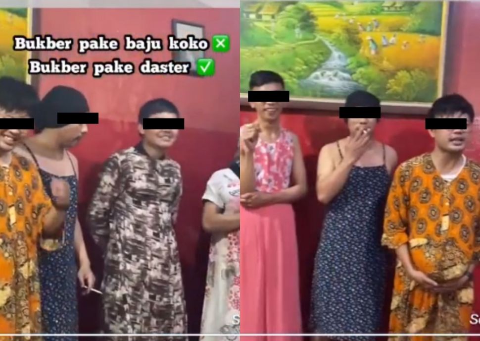 Kocak! Tak Ajak Anak Istri, Para Suami ini Ramai Bukber Pakai Daster (Instagram/arenafakta)