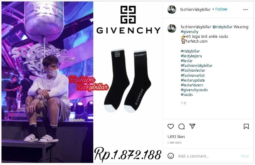 Harga Kaus Kaki Rizky Billar (instagram.com/fashionrizkybillar)