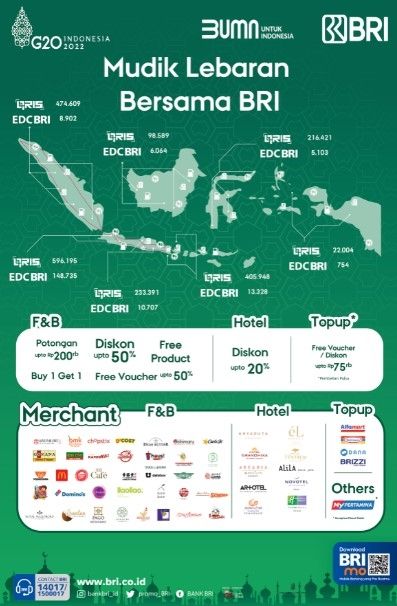 Peta sebaran QRIS dan EDC BRI. (Dok: Bank BRI)