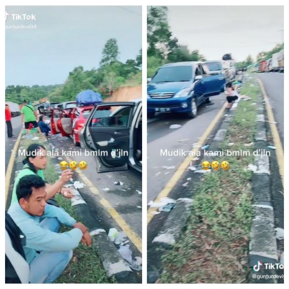 Kemacetan arus mudik (TikTok @gunturdevi04)